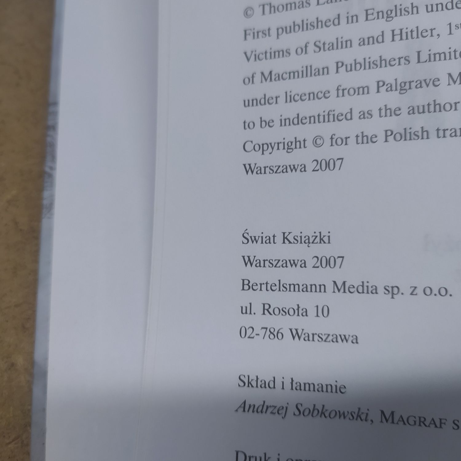 Książka Ofiary Stalina i Hitlera- Thomas Lane