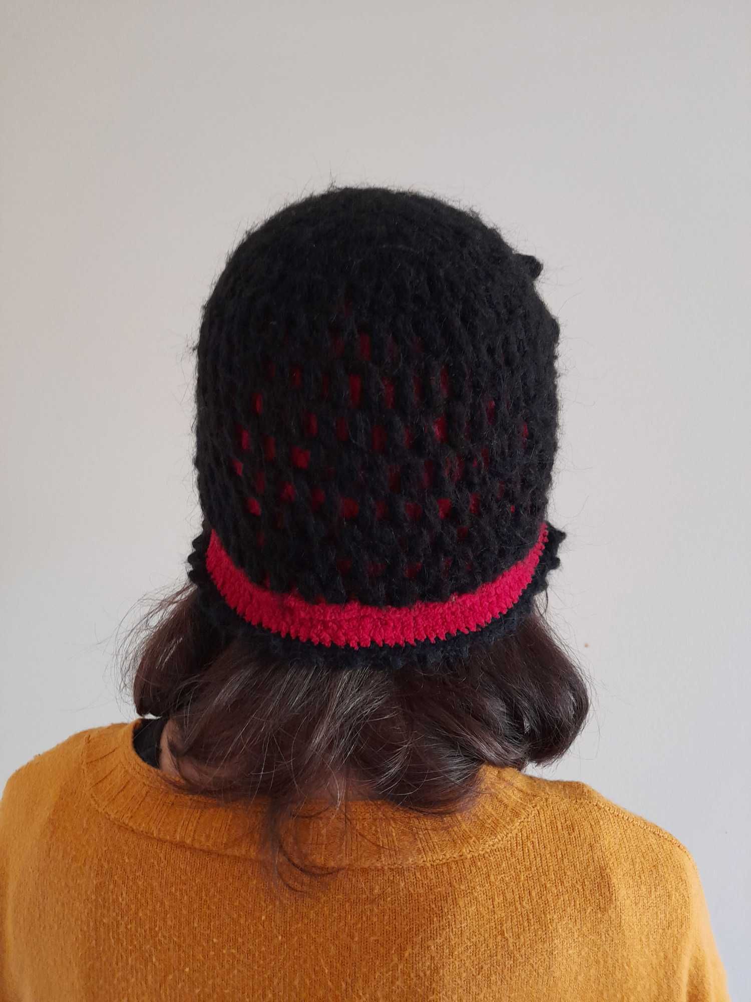 Cachecol e Gorro preto - Conjunto