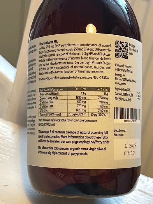 Eqology Pure Arctic Oil Naturalny olej omega-3 o smaku pomarańczowym