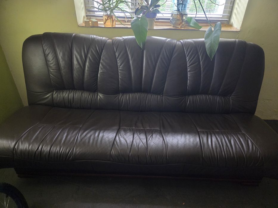 Komplet wypoczynkowy fotele +.kanapa skóra