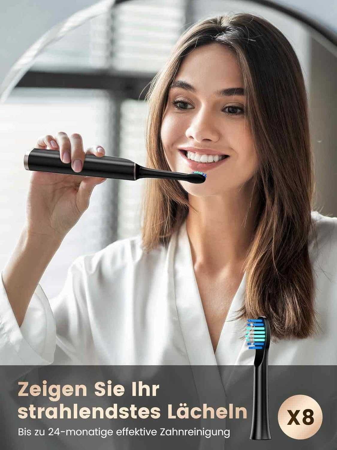 FENSOL Szczoteczka Soniczna 5 Trybów 8 Wymiennych Główki IPX7