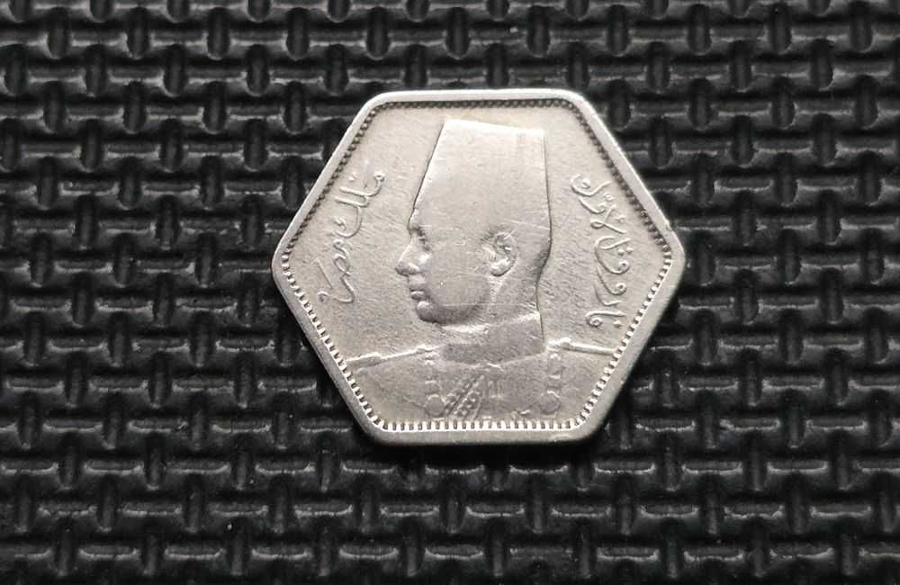 *EGIPT [0380]*2 Piastry Qirsh 1944 Farouk I SREBRO *NUMIZMATYKA monety