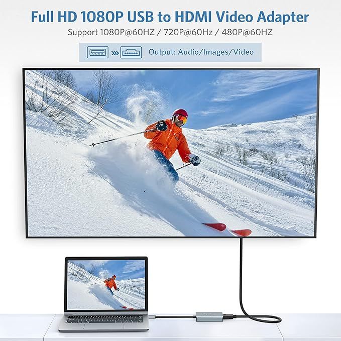 Adapter Usb Do Hdmi Displaylink 2K Mac Os Windows Pc Tv Projektor