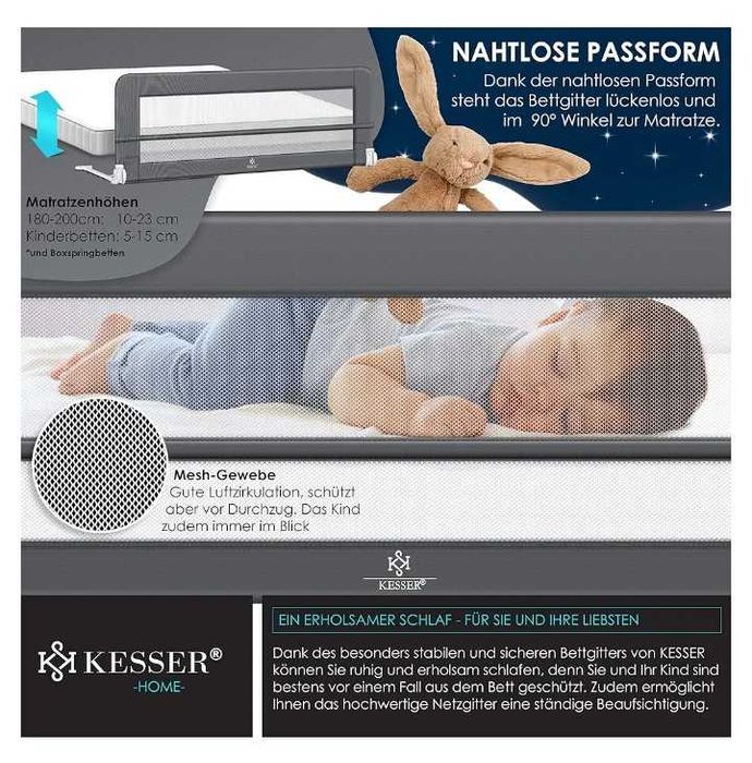 Barierka zabezpieczająca przed upadkiem dzieci z łóżka Kesser