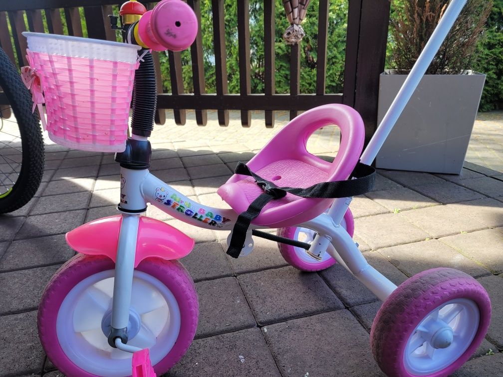 Trójkołowy rowerek pojazd dla małej dziewczynki polecam