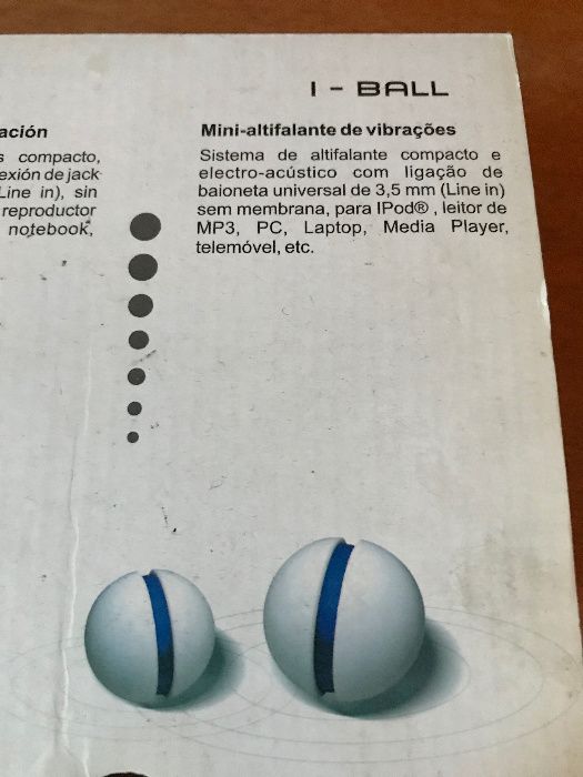 Coluna áudio por vibração I-Ball