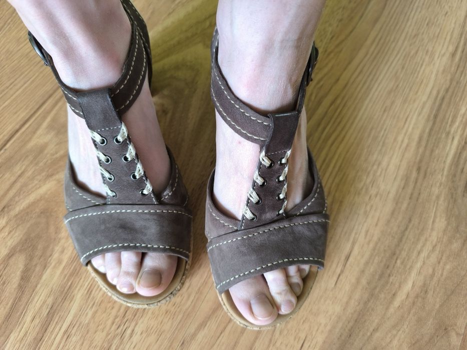 Skórzane sandałki Gabor rozm 38,5 stan bardzo dobry