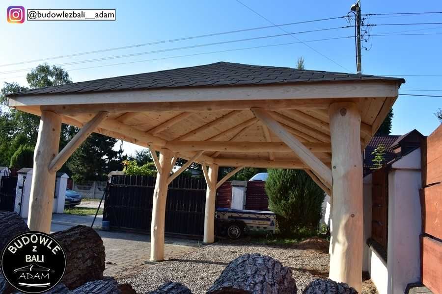 Wiata Garażowa z Bala, Garaż na Samochód, Altanka z Bali, Altana