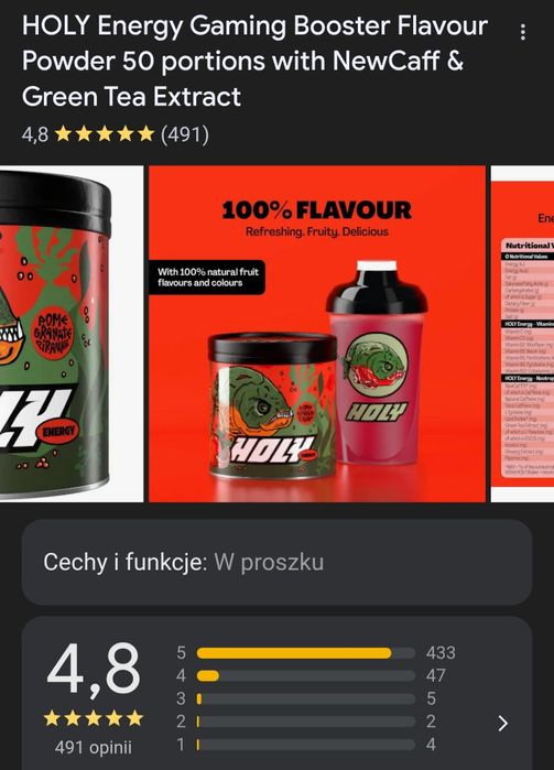 2x HOLY Energy® 100% naturalny smak/witaminy/bez cukru i tauryny!