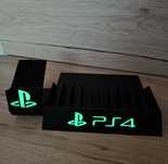 Stojak na gry i pada PlayStation 4 napis fluorescencyjny