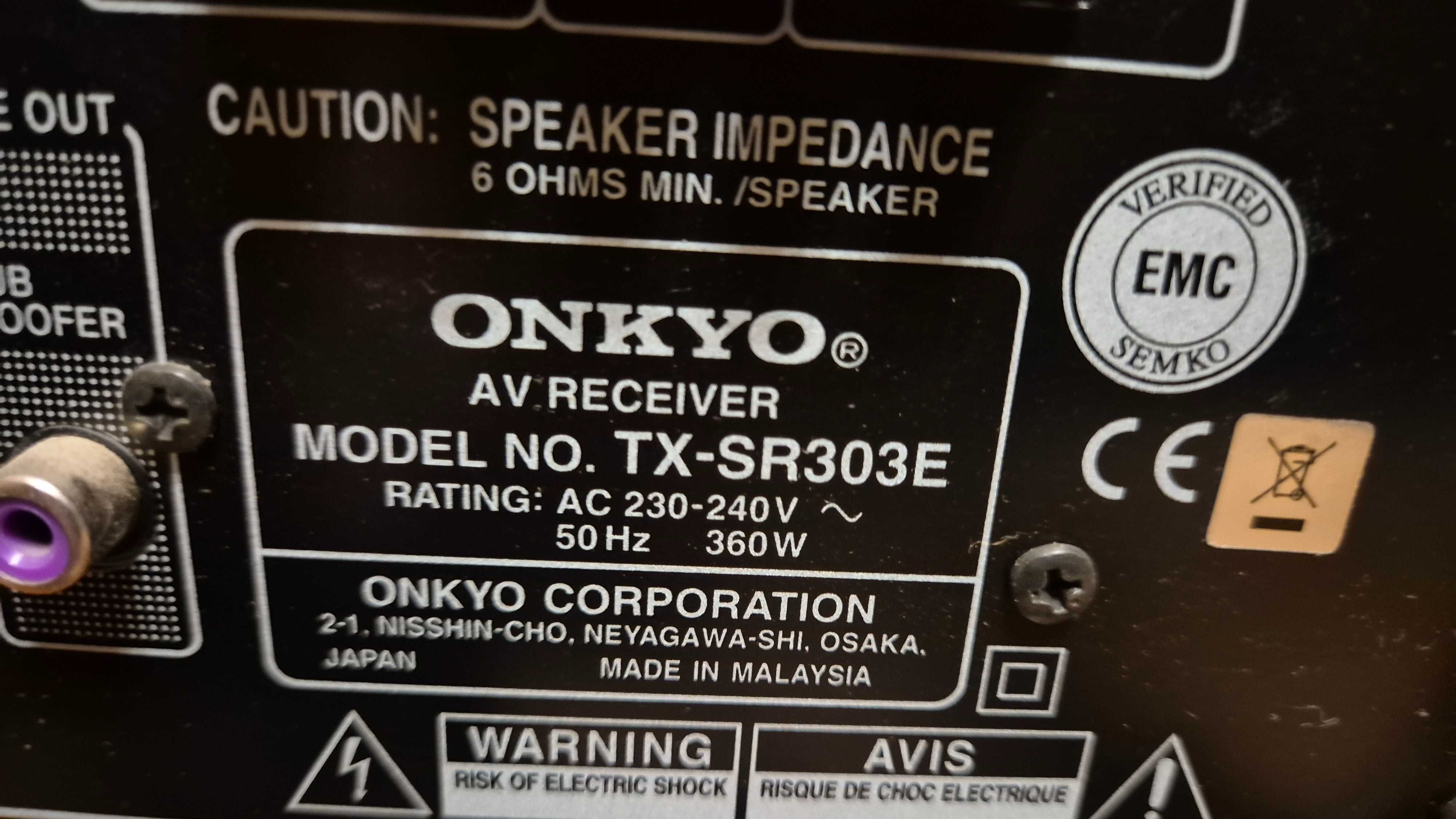 Onkyo DV-SV303E DVD Player+TX-SR303E AV Receiver