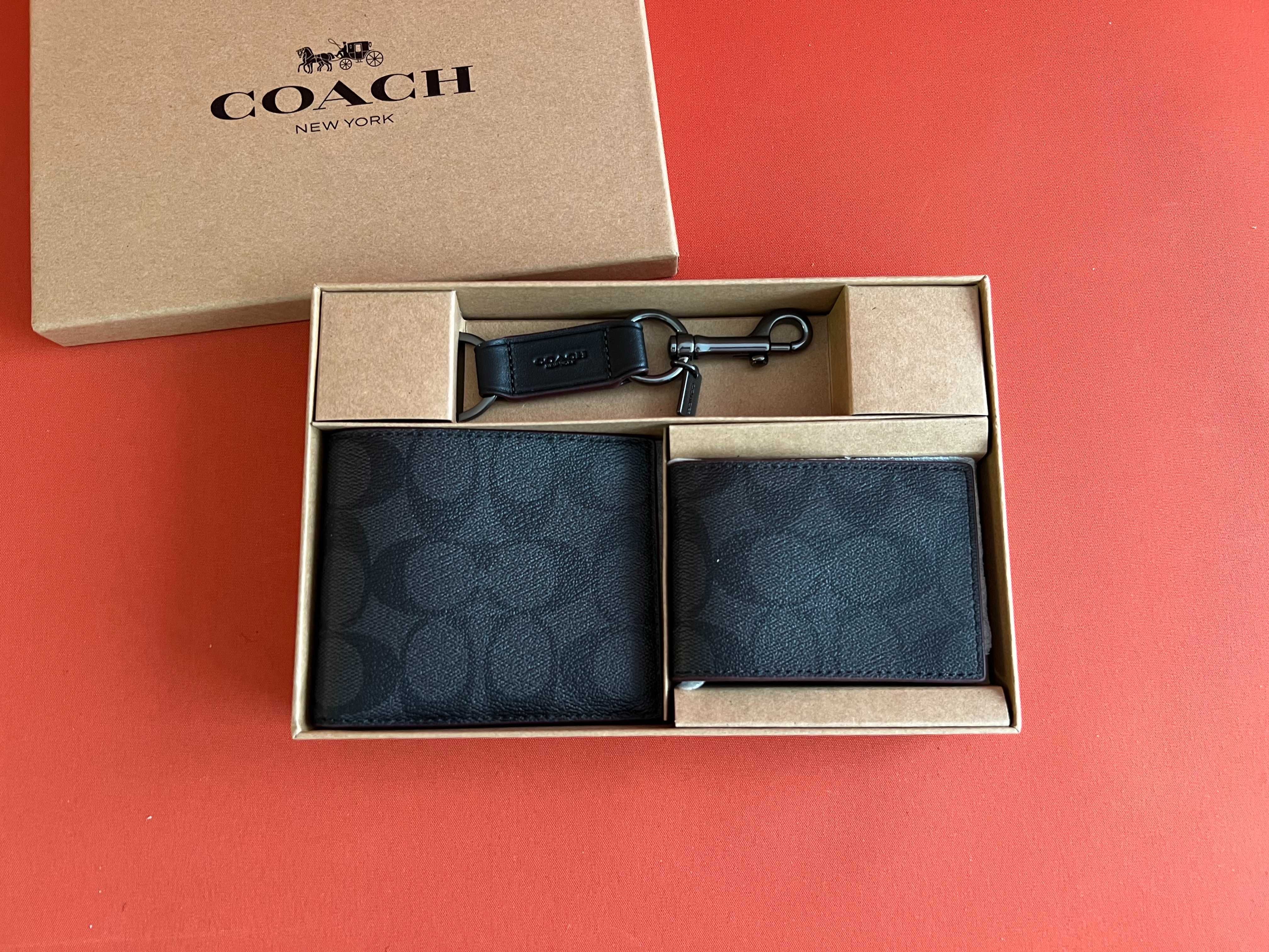 Coach 3 In 1 Wallet Gift Set чоловічий гаманець подарунок NEW USA