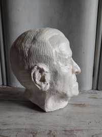 Gipsowa głowa mężczyzny rzeźba