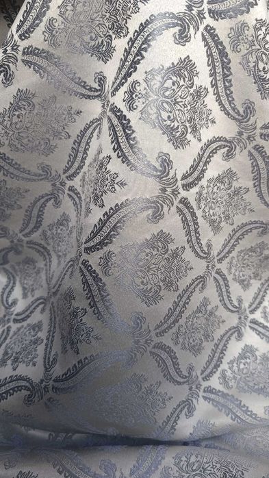 zasłony  z metra ORNAMENT w SZAROSCI, dwustronny, szer 280 cm WYPRZ
