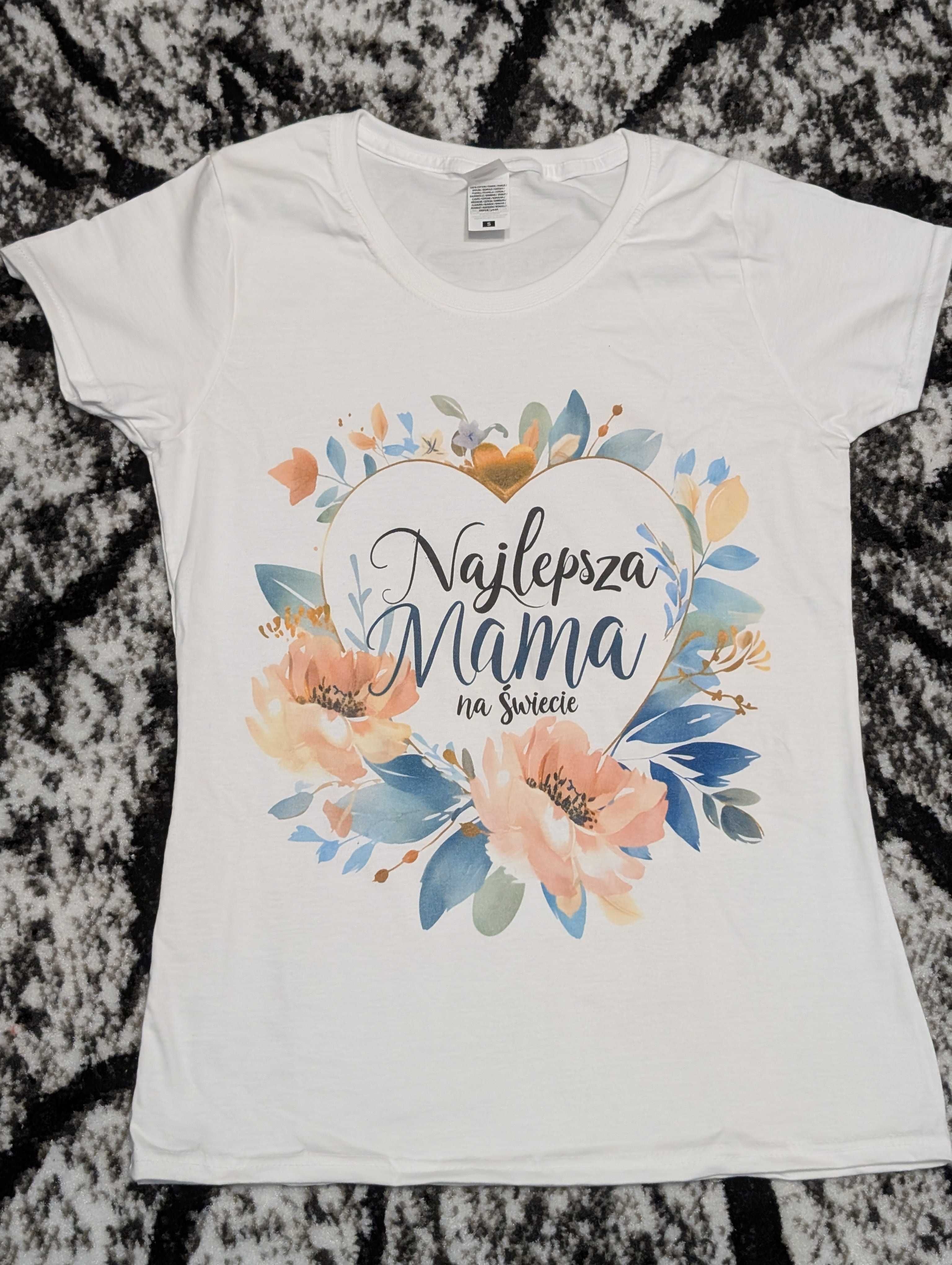 Koszulka, t-shirt "Najlepsza mama na świecie" rozmiar S