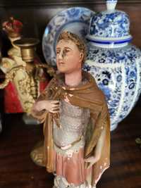 Stara gipsowa figurka Święty Donatus patron od burzy i ognia