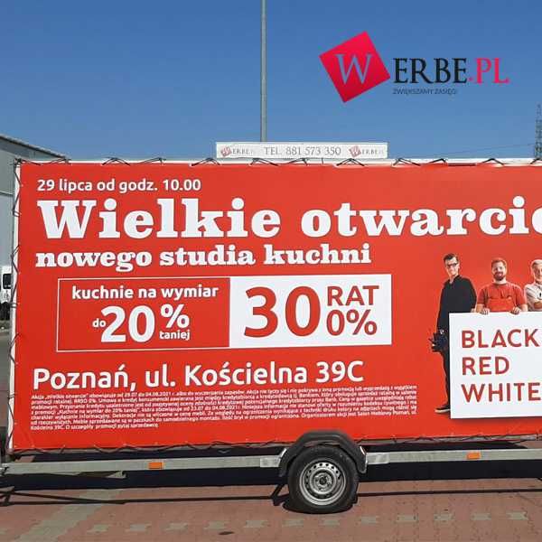 Mobilna reklama przyczepy reklamowe Rzeszów Tarnów Nowy Sącz Mielec