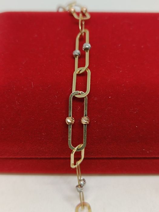 Złota bransoletka - spinacze, złoto 585 długość 19-21,5cm