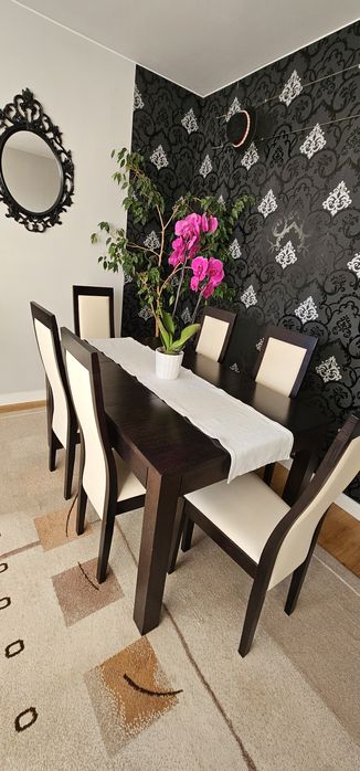 Stół lite  drewno dębowe w kolorze wenge 90-290cm