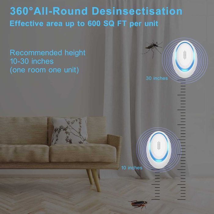 Nowy  odstraszacz szkodników / ultradźwiękowy / owady / 3 szt !9175!