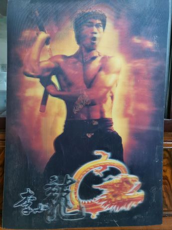 Bruce Lee plakat 3D vintage hologram unikat