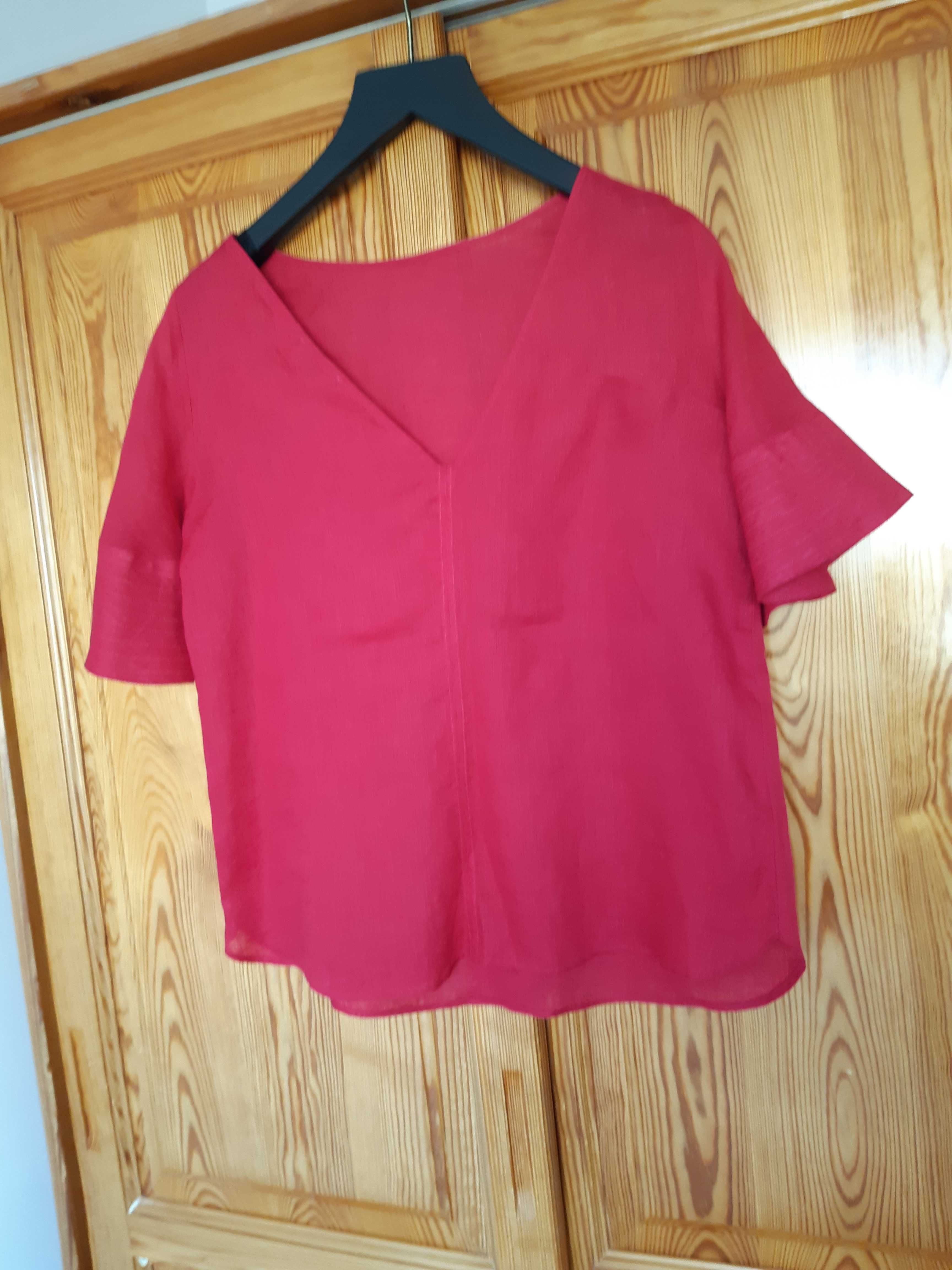 Lniana bluzka Massimo Dutti