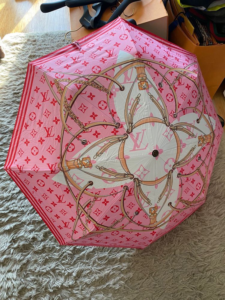 Guarda Chuva Louis Vuitton Novo Rosa