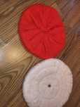 Czerwony ocieplany beret vintage