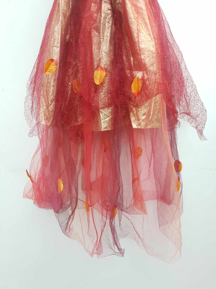 Kwiatowa suknia na bal przebranie jesień. Rozmiar 152 158 cm. A1493
