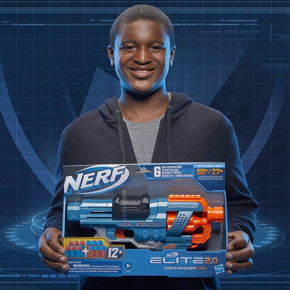 Бластер Nerf Elite 2.0 Commander, чітко на 27 метрів, 12 стріл