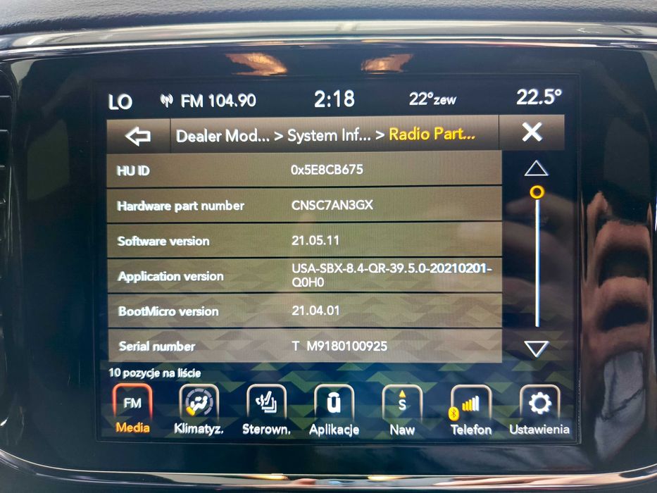 Konwersja USA na EU Jeep Dodge RAM Chrysler Maserati Audi Polski Mapy