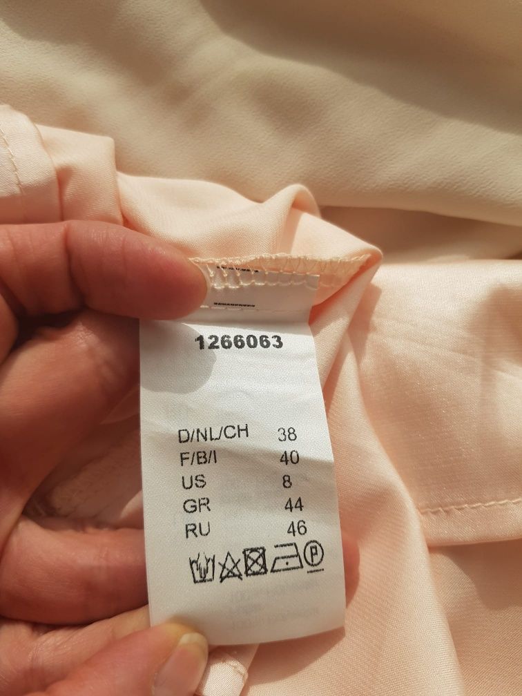 Sukienka wesele asymetryczna dluga roz.38 brzoskwiniowa