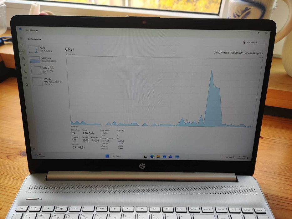 Laptop HP 15s AMD Ryzen 5 4500U, 8GB RAM, 500GB SSD, 15.6 cali, FHD