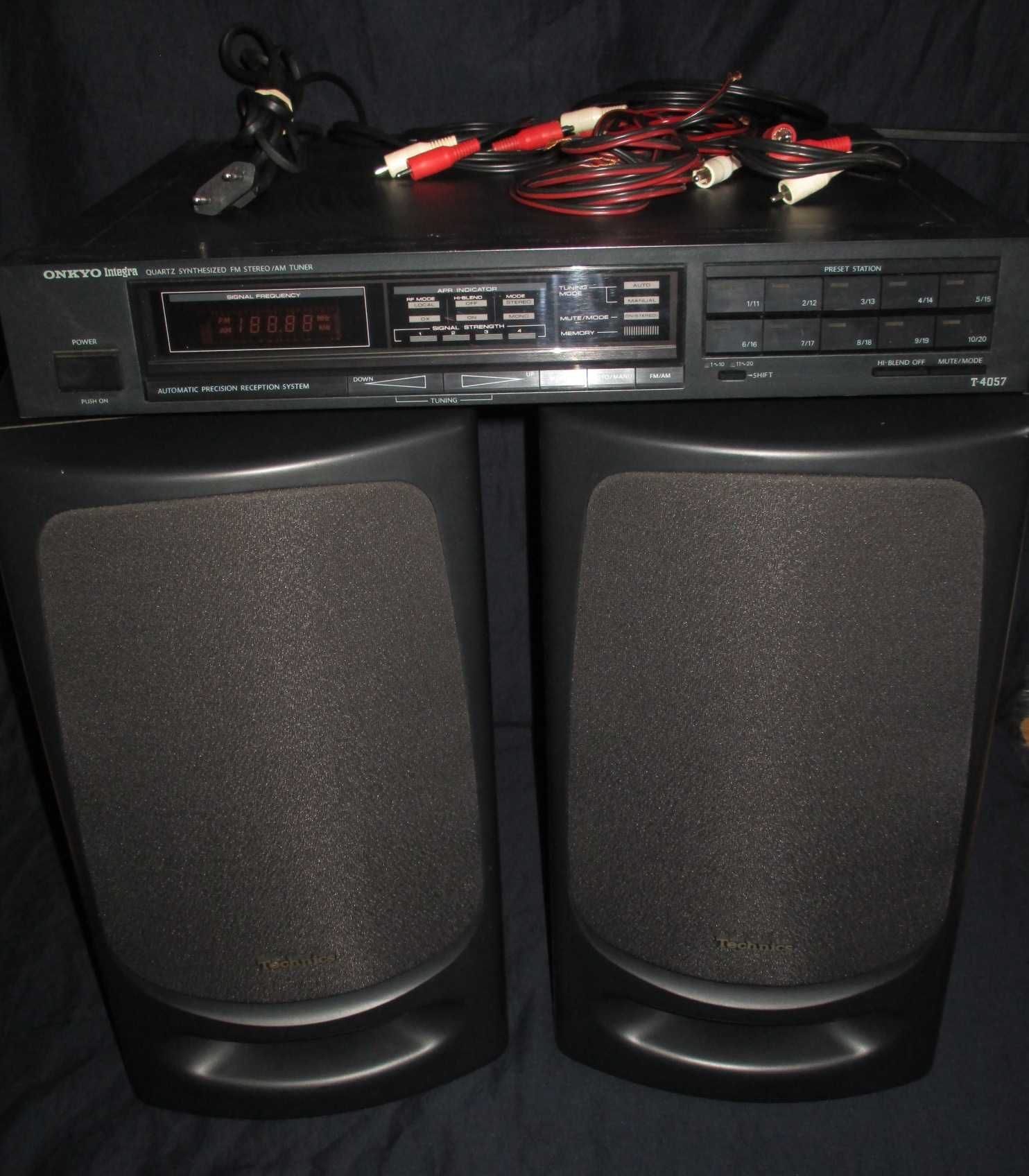 Rádio Onkyo e Colunas Technics