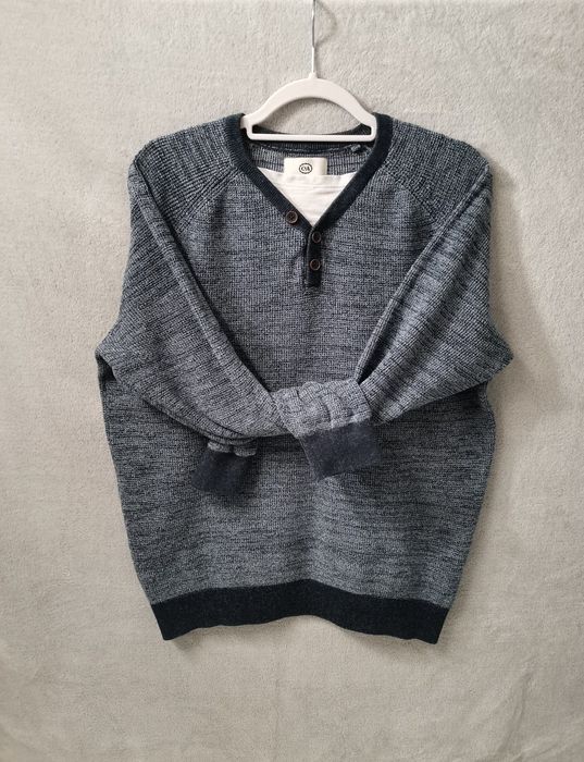 Sweter męski C&A - L w serek ze wstawką