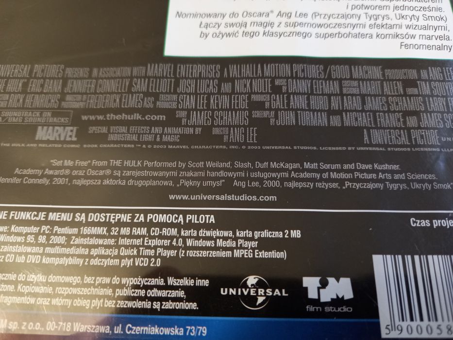 Film Hulk wersja 2-płytowa VCD