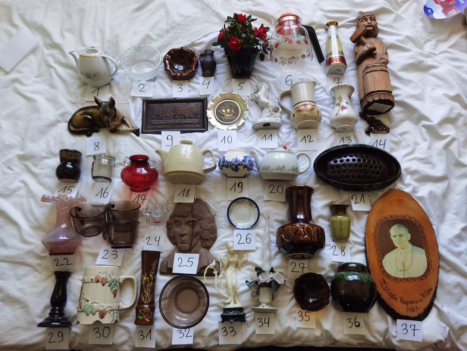 Wazony, szklo artystyczne oraz inne