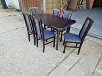 Nowe: Stół 80x140/180 + 6 krzeseł, WENGE + GRAFIT, dostawa PL