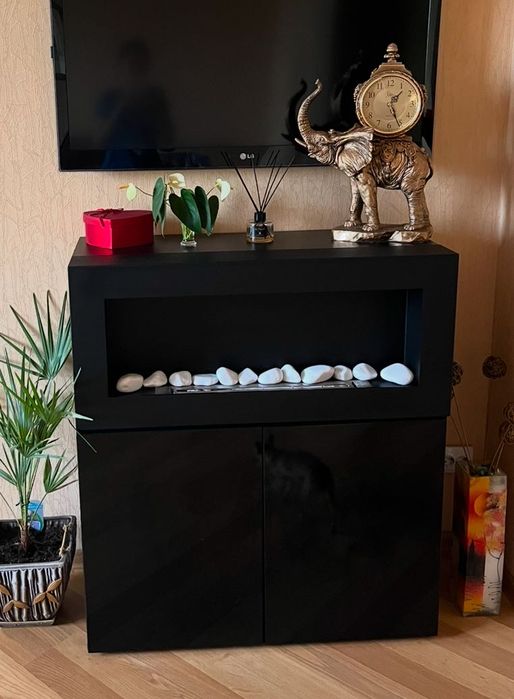 Комод з біокаміном CAMINO ASM MEBLE чорний