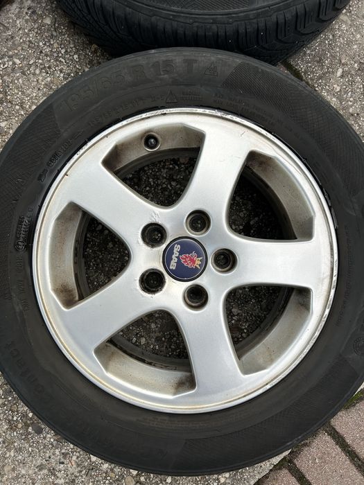 4x felga aluminiowa 15” 5x110 ET 41 SAAB z oponami zimowymi
