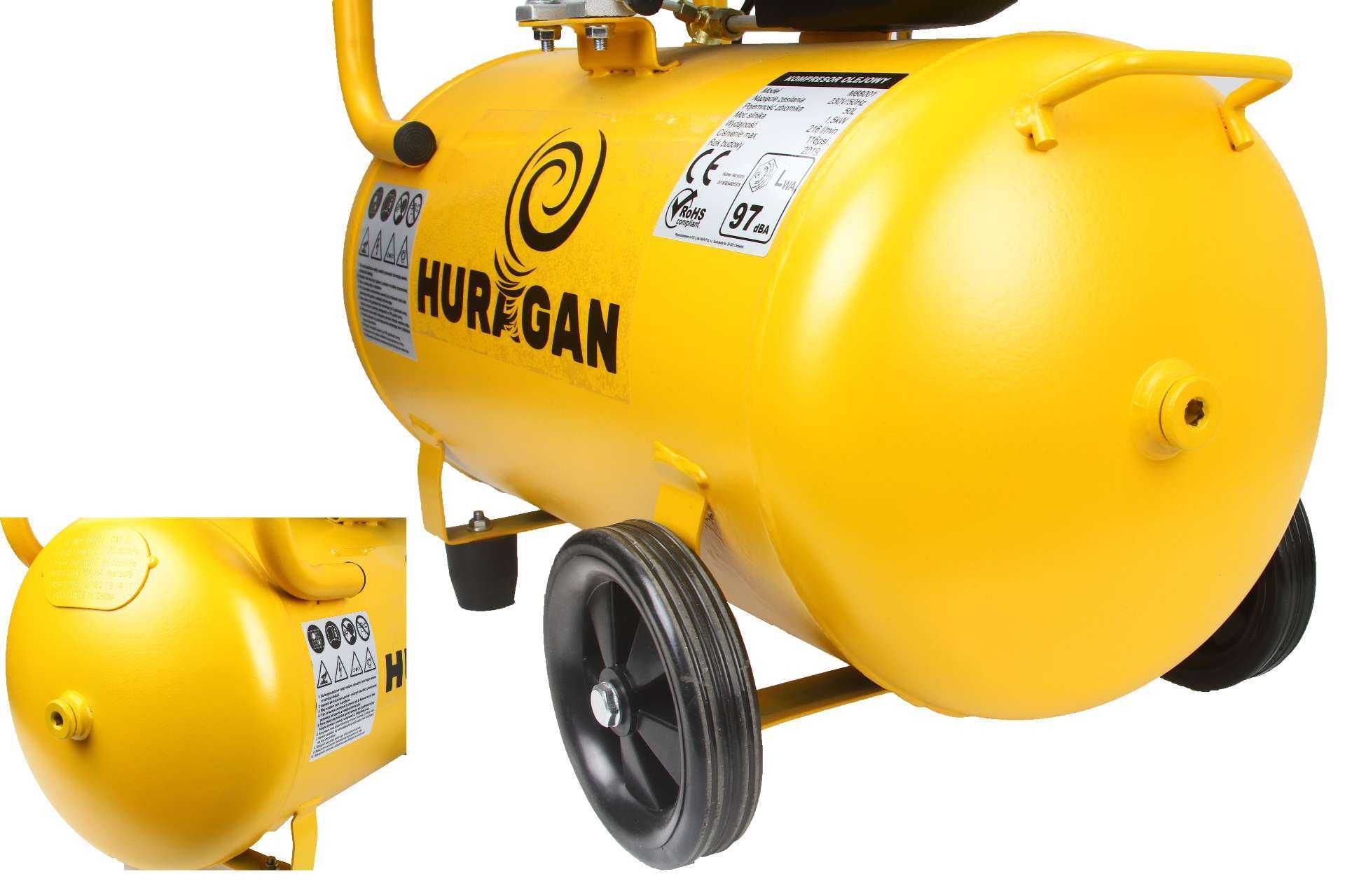 KOMPRESOR OLEJOWY Sprężarka Powietrza 50l 216l/min HURAGAN