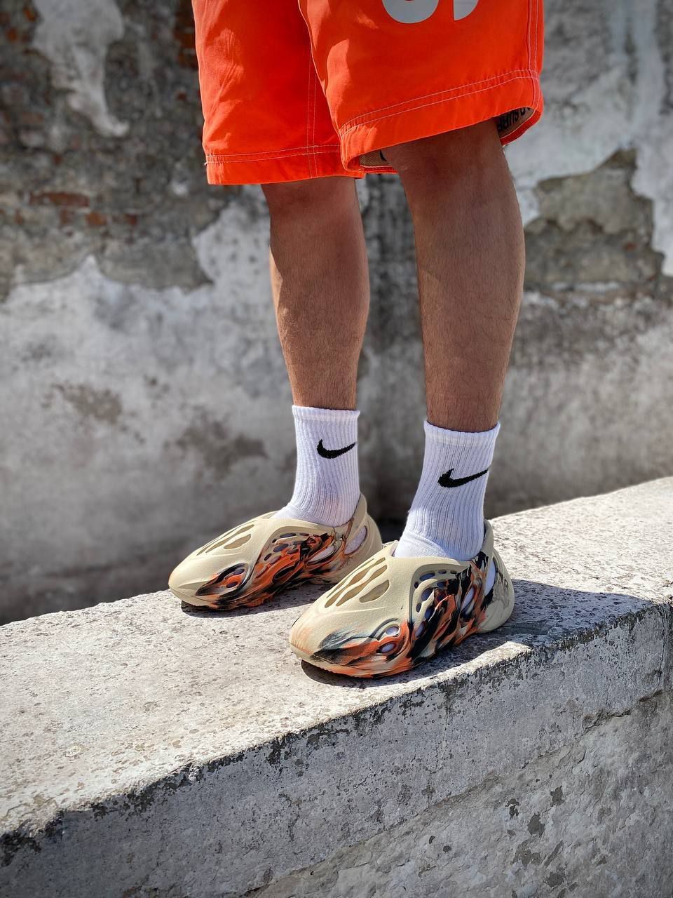 Чоловічі літні кросівки Yeezy Foam Runner beige orange (no logo)