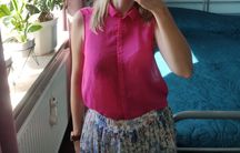 Piękna nowa koszula mgiełka, fuksja, róż styl barbie