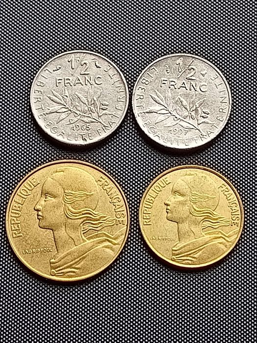 25 monet.  Francja, Belgia, Turcja