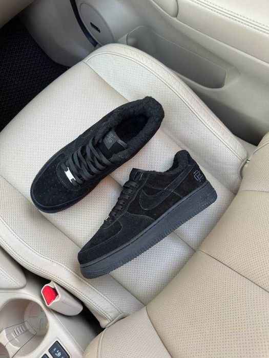 ХУТРО! Зимові Nike Air Force 1 Low Black Fur 40 41 42 43 44 45 46 найк