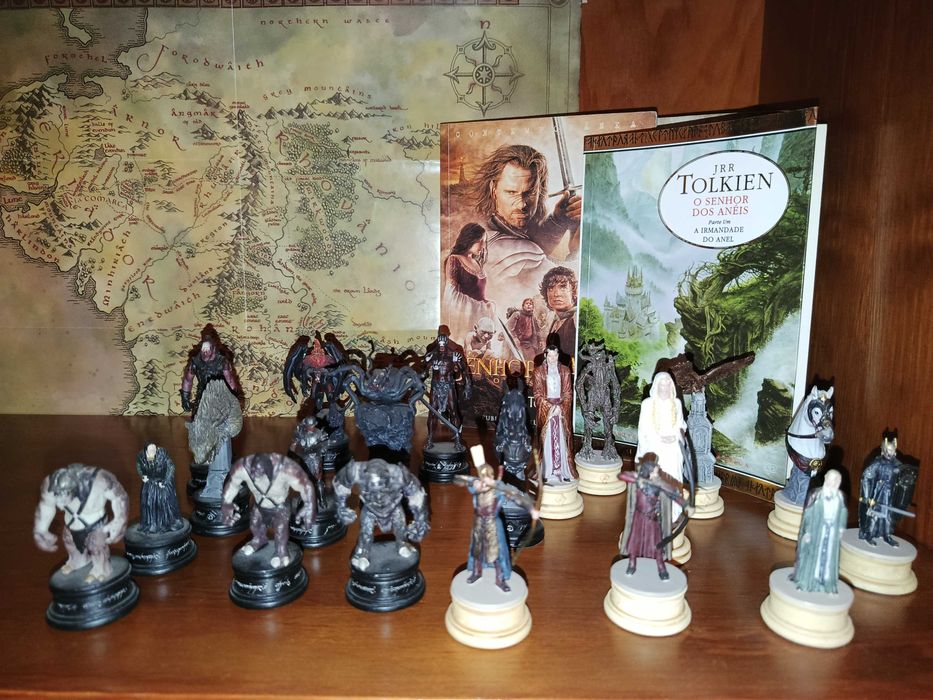 Senhor dos anéis peças chumbo xadrez