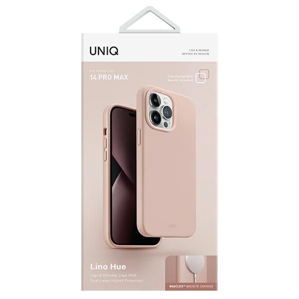 Etui UNIQ Lino Hue Magclick do iPhone 14 Pro Max 6,7" - Różowy