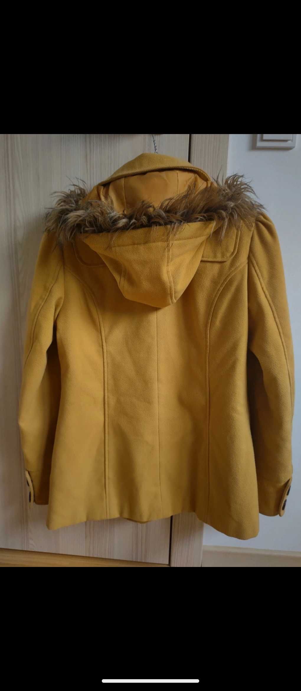 Orsay musztardowa długa kurtka damska budrysówka płaszcz rozmiar M