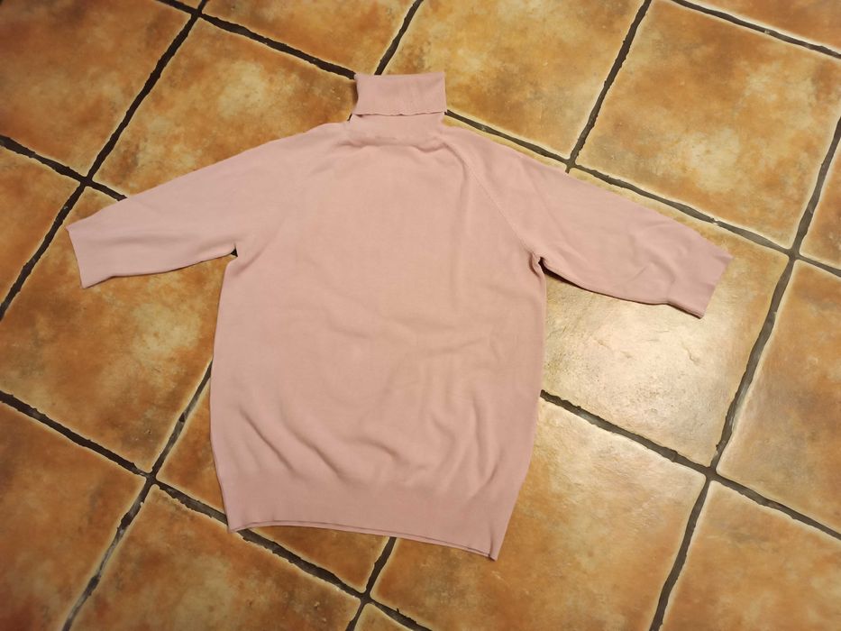 Golf Zara z wiskozy różowy krótki rękaw
