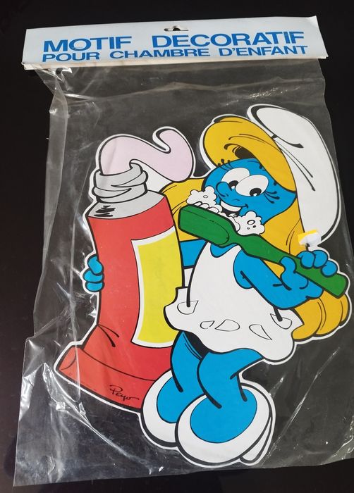Smurfina Escovar os Dentes – Placa de Cartão dos Smurfs – Autocolantes